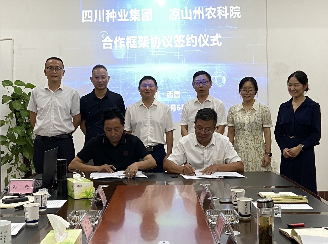 今年会与凉山州农科院 进行科企合作签约典礼